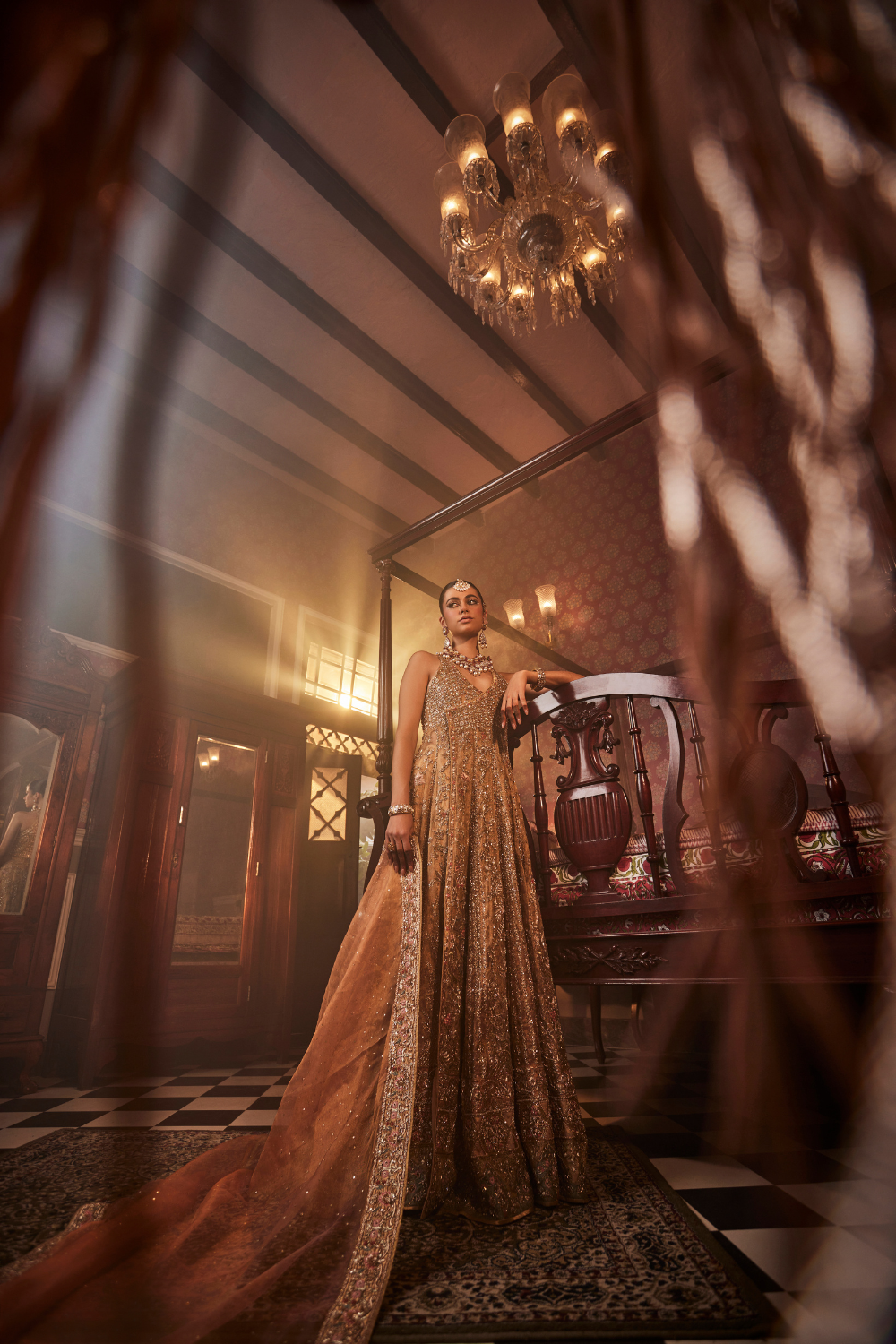 green emerald velvet dress Buy Peach Pink Bridal Dress Pakistani in Pishwas Style Online  Nameera by  Farooq