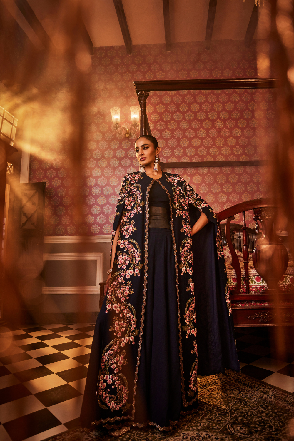 MIDNIGHT BLUE LONG CAPE