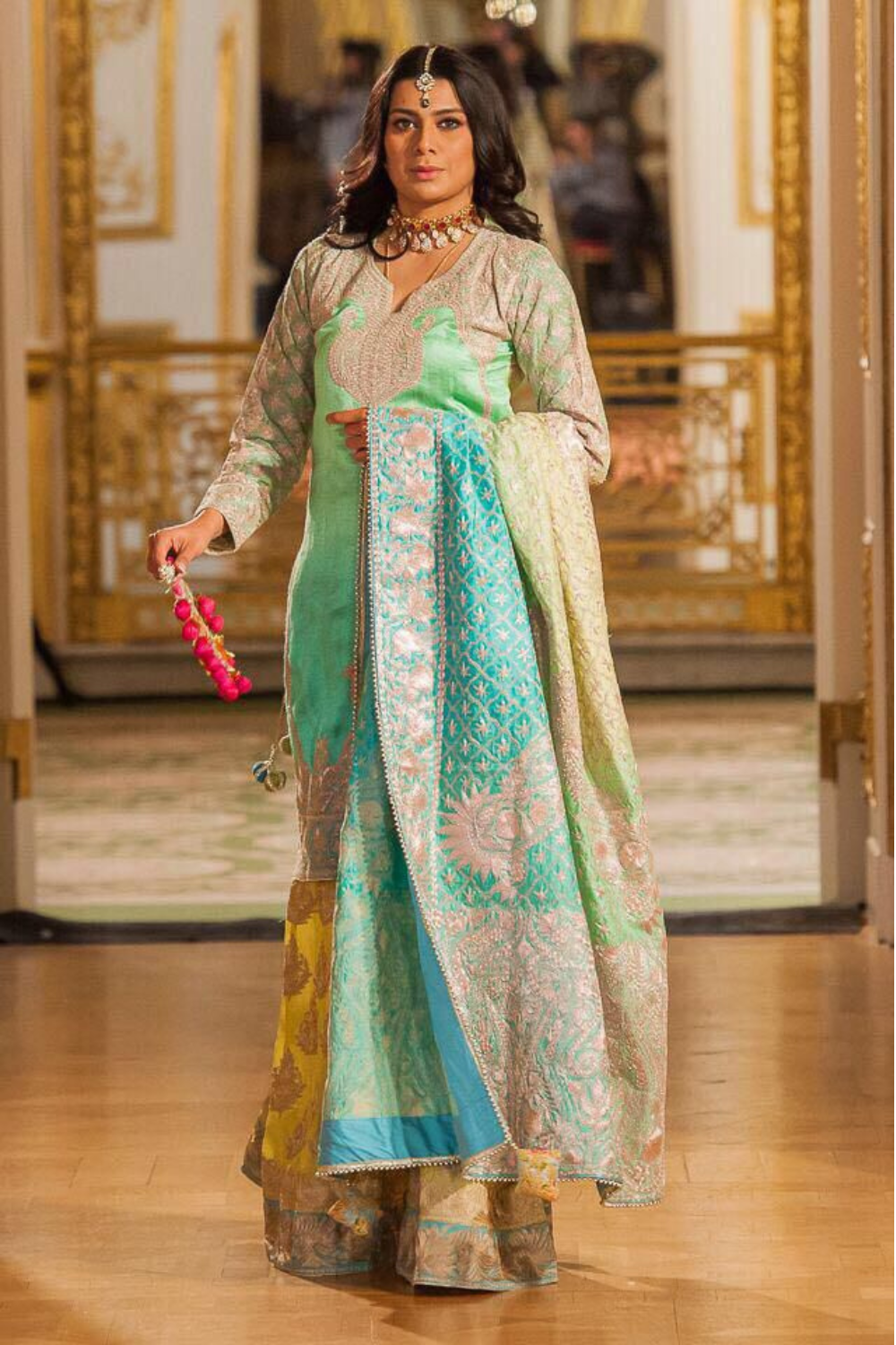Tropical Blue Sharara Set