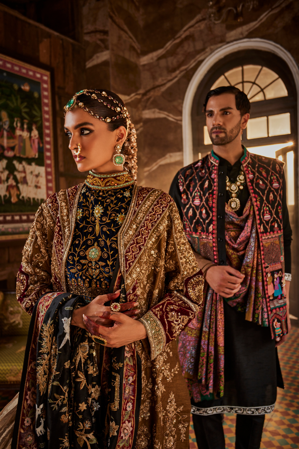 ROYALE MEHENDI ZARDOZI  LONG JACKET