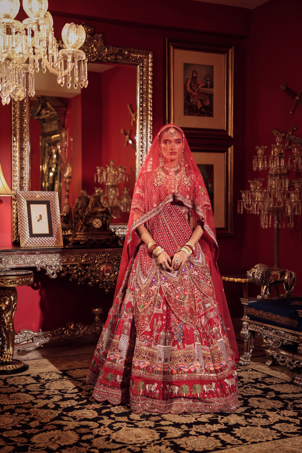 ZARDOZI & KALAMKARI EMBROIDERY LEHENGA SET