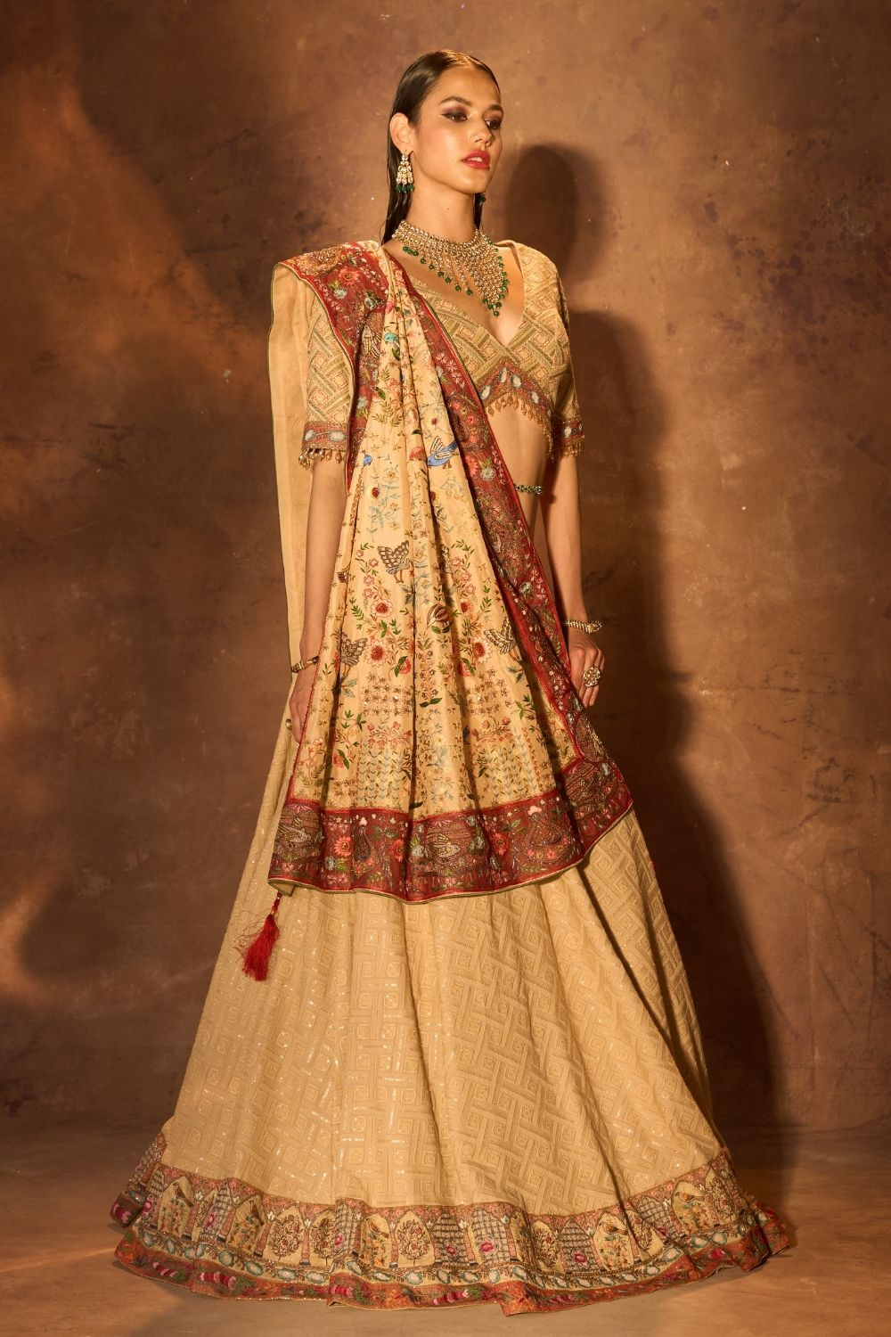 Chickenkaari Lehenga & Kalamkaari Dupatta