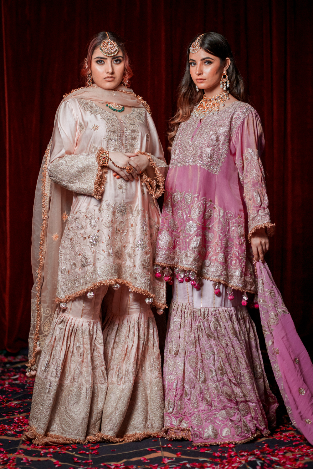 Salmon Pink Gharara Set