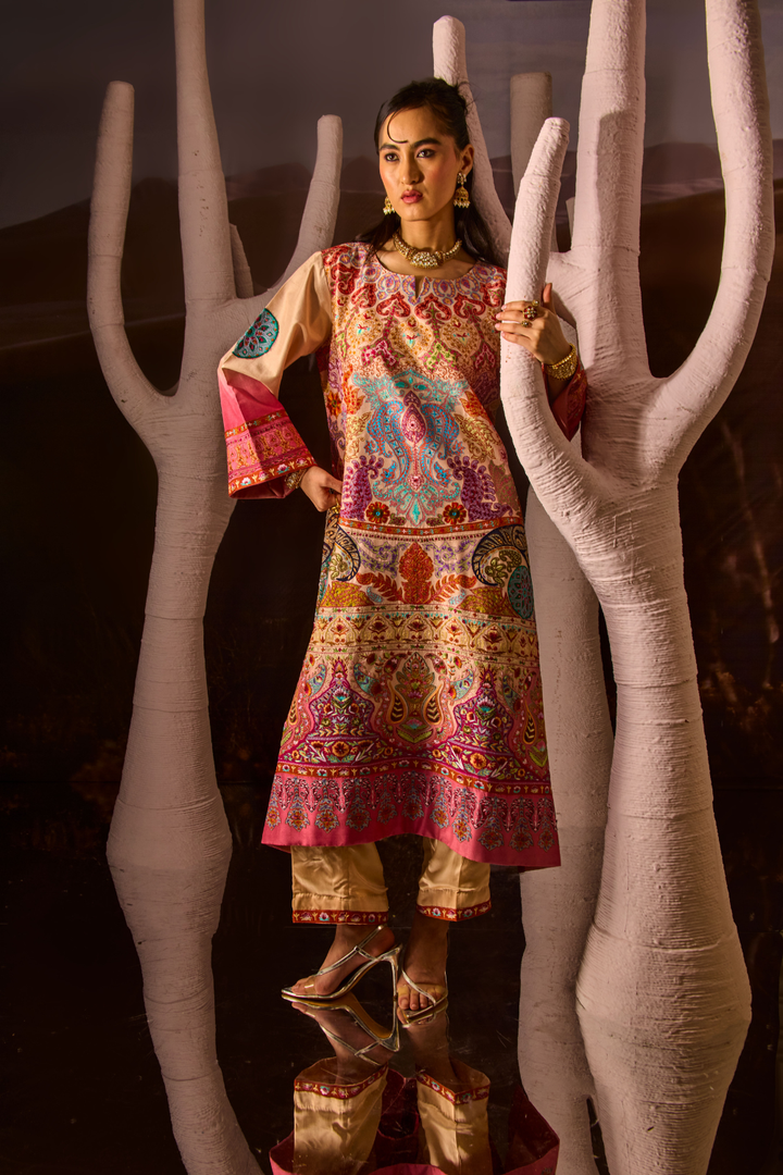 PASTEL HUES KALAMKARI KURTA SET