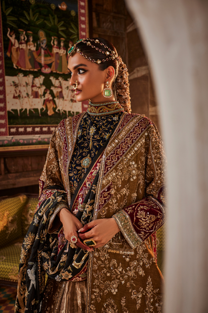 ROYALE MEHENDI ZARDOZI  LONG JACKET