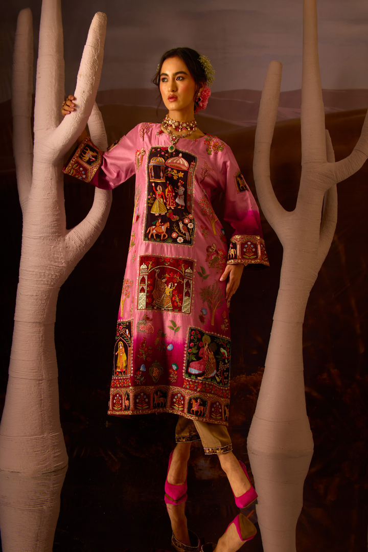 PAMPOSH PINK KURTA SET