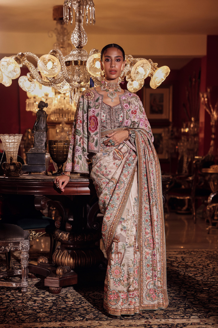 SHADE OF PEARL LAME SAREE
