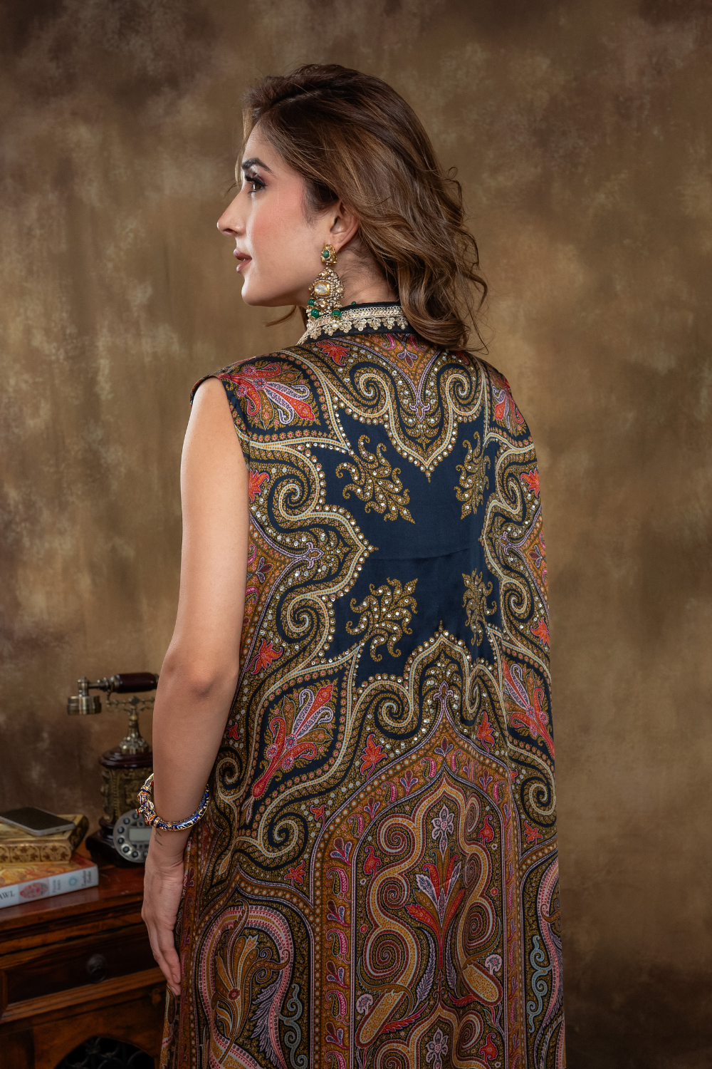 MULTI FUSION KALAMKARI LONG JACKET