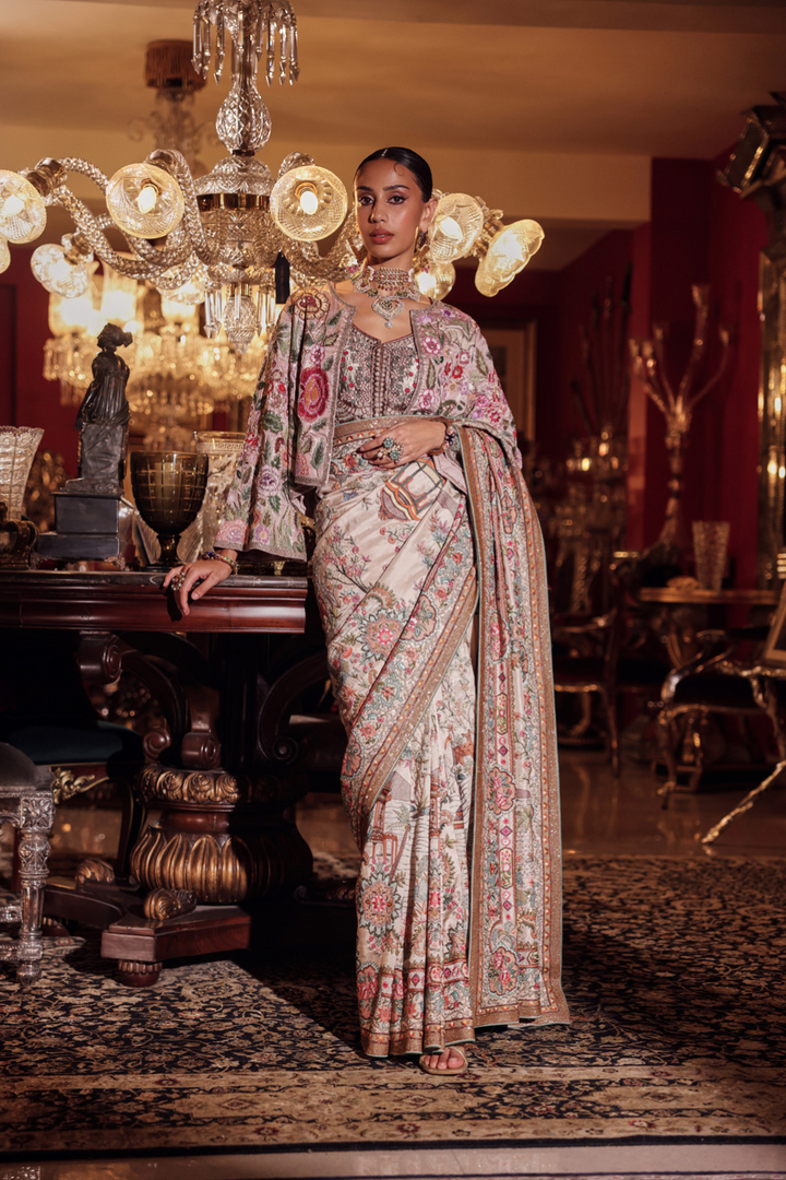 SHADE OF PEARL LAME SAREE