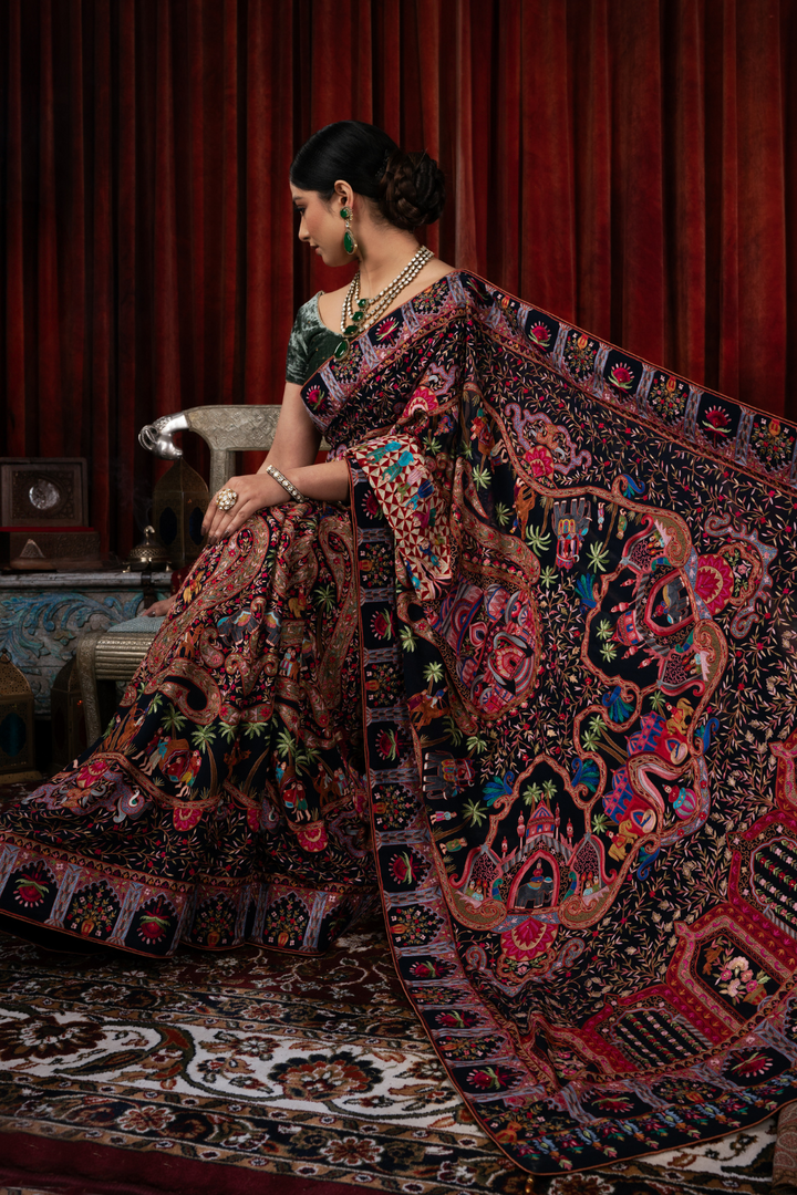 BARAAT RESHAM KALAMKARI SAREE