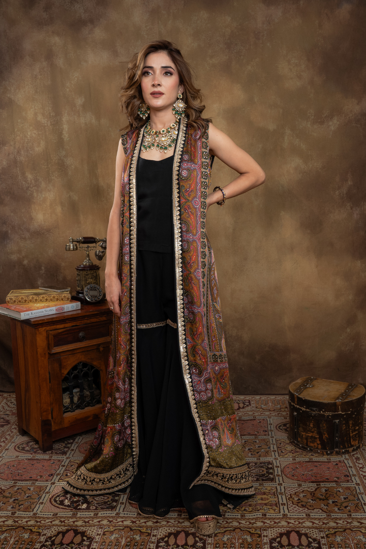 MULTI FUSION KALAMKARI LONG JACKET