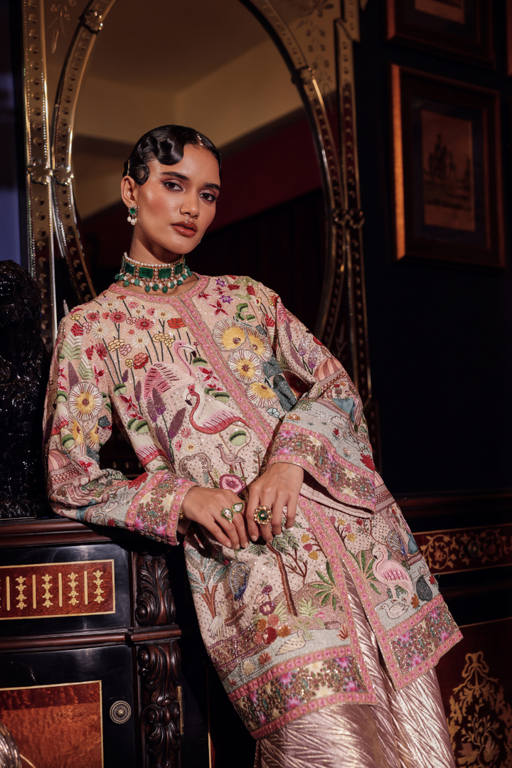 SALMON PINK FLAMINGO SCENIC JACKET