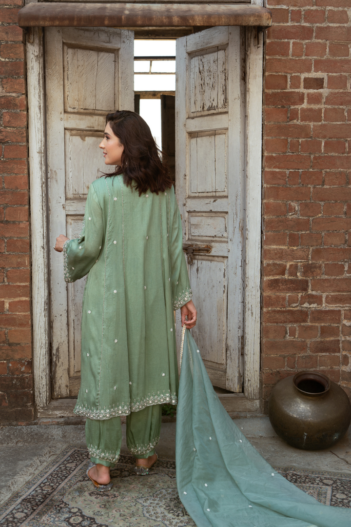 MINT GREEN 3 PCS ZARDOZI