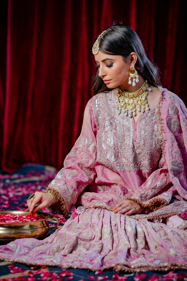 Pink Ombré Gharara Set