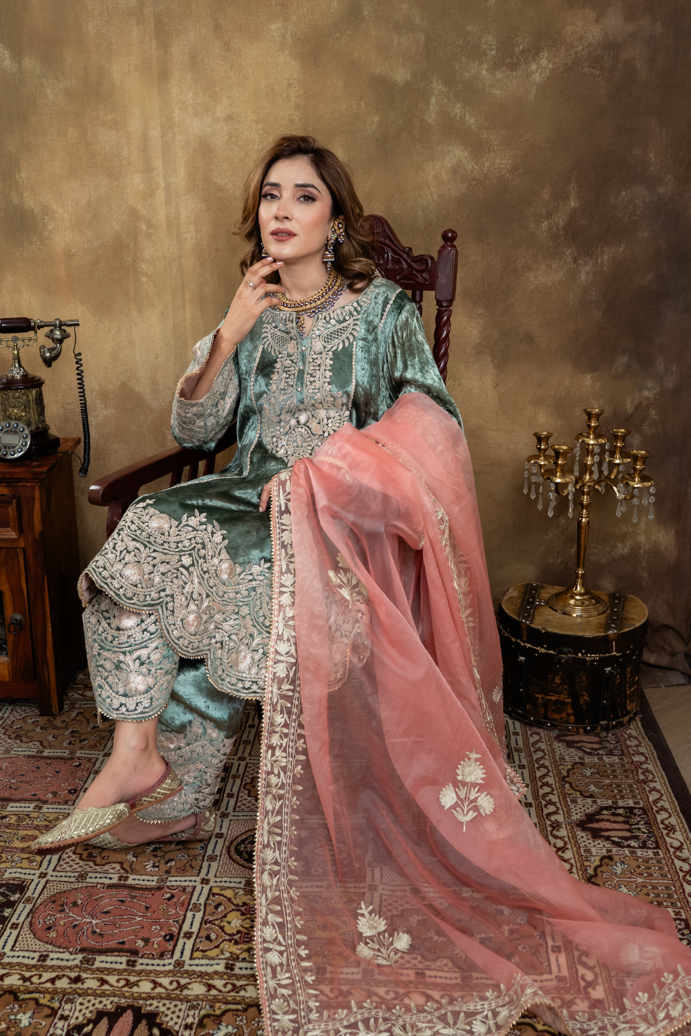 SEA GREEN CHOGA SET