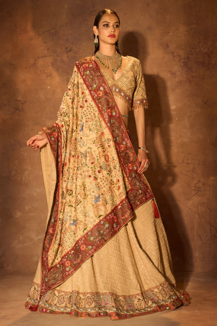 Chickenkaari Lehenga & Kalamkaari Dupatta