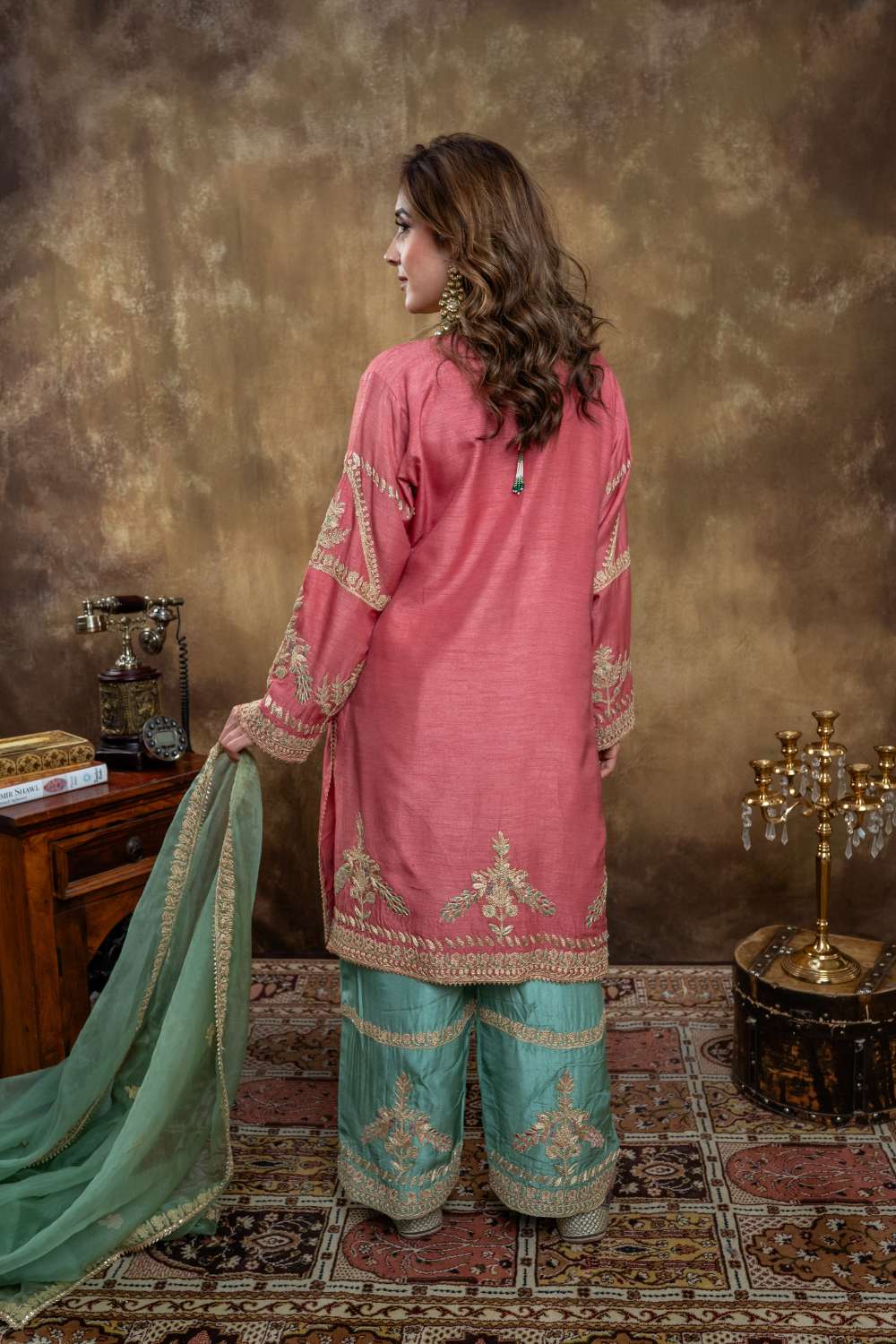 PEACH PEACOCK SUIT