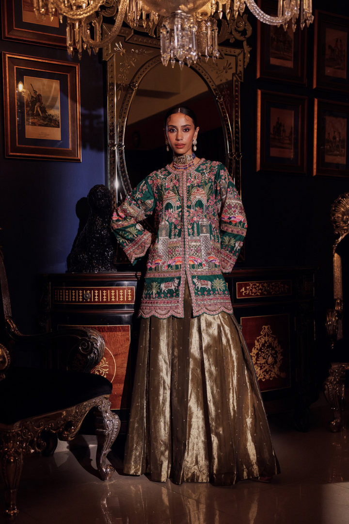 EMERALD GREEN ZARDOZI JACKET