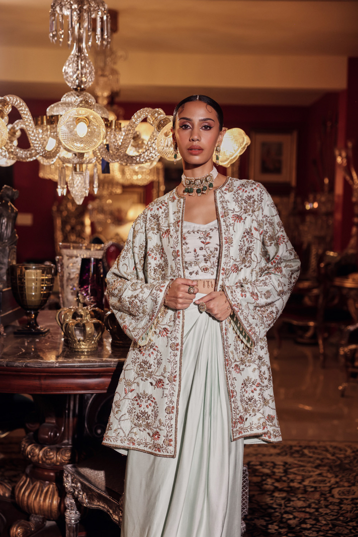 PISTACHIO ZARDOZI JACKET SET