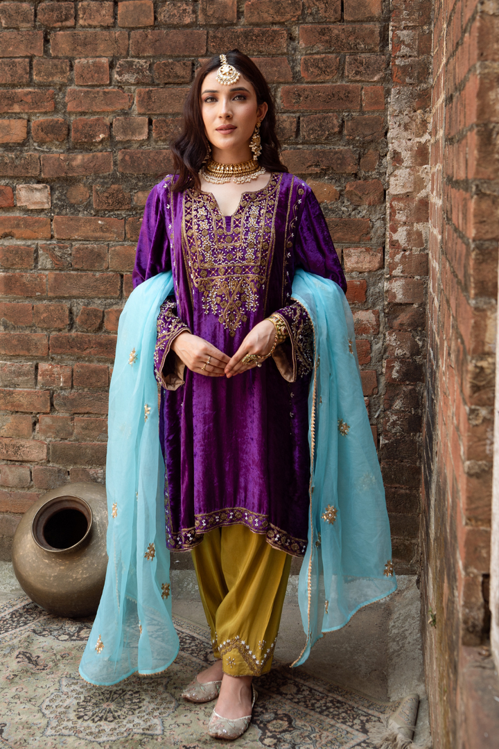 TRI COLOUR 3PCS  SALWAAR SUIT