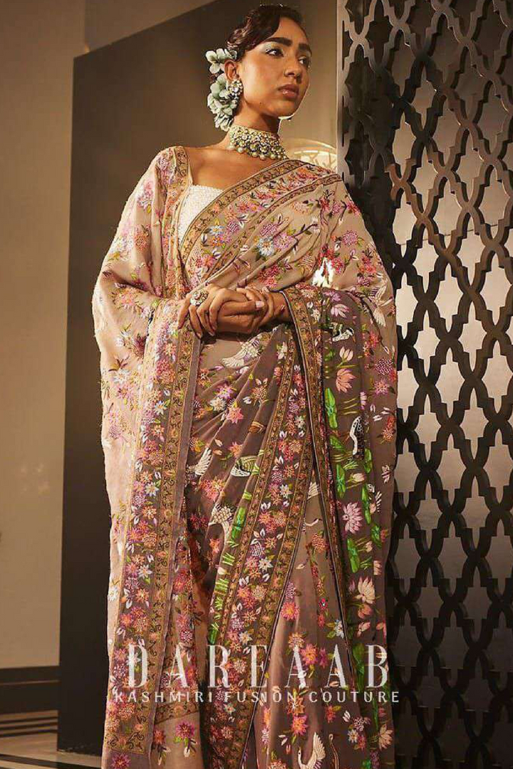 SILVER GREY OMBRE SAREE