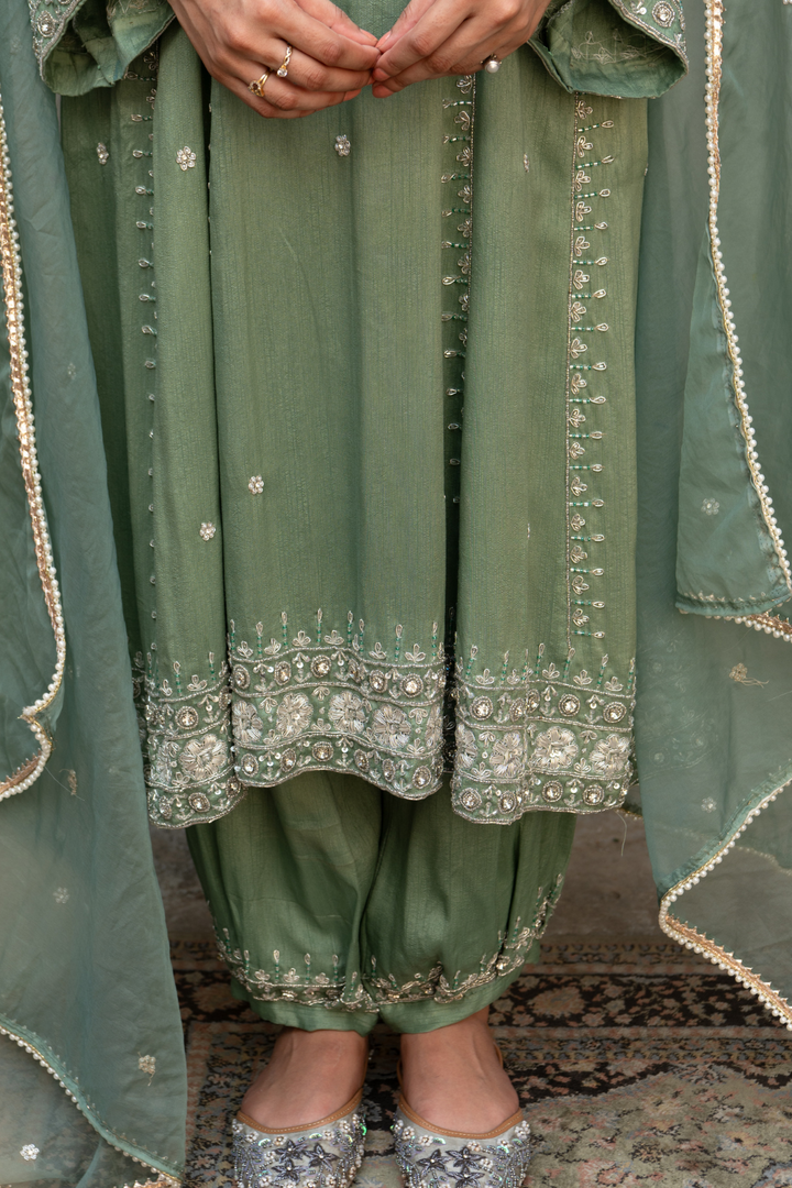 MINT GREEN 3 PCS ZARDOZI