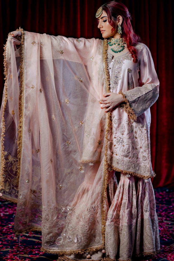 Salmon Pink Gharara Set