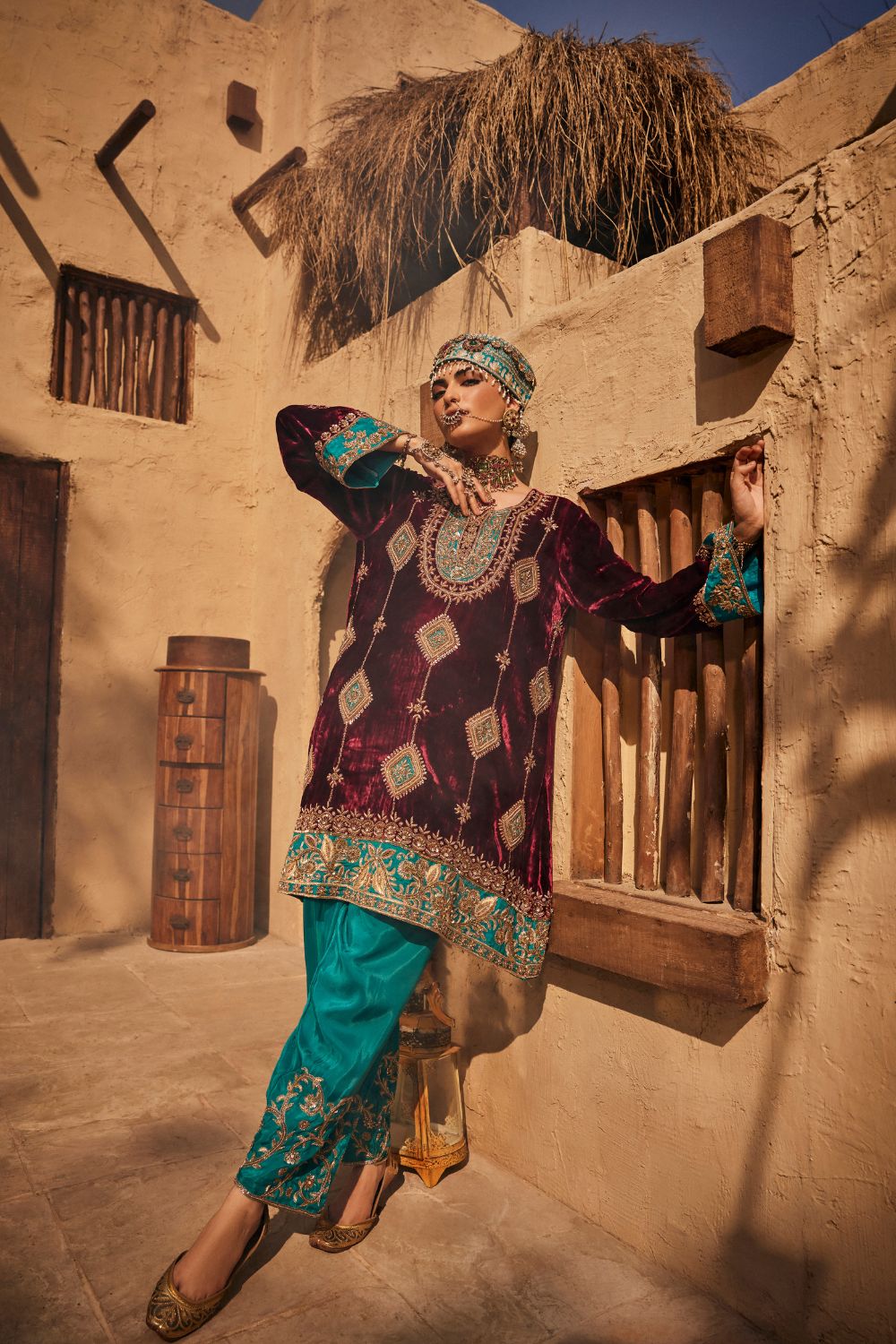 ZARDOZ KURTA WITH KHADI SALWAR