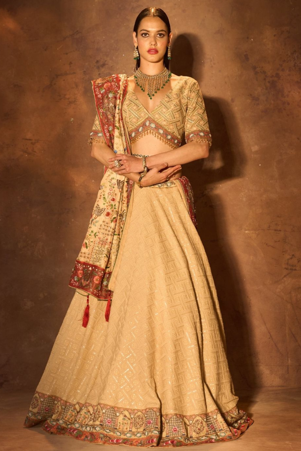 Chickenkaari Lehenga & Kalamkaari Dupatta