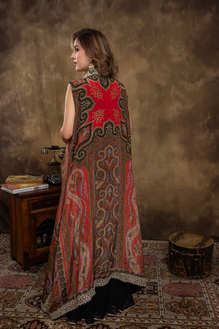 MULTI FUSION KALAMKARI LONG JACKET
