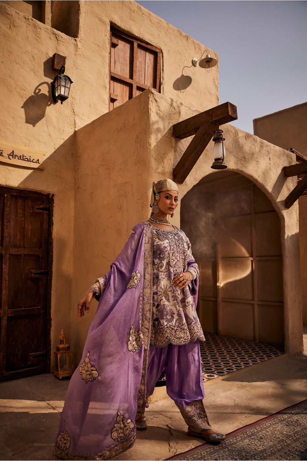 GUL PRINTED CHOGA WITH KHADI SALWAR