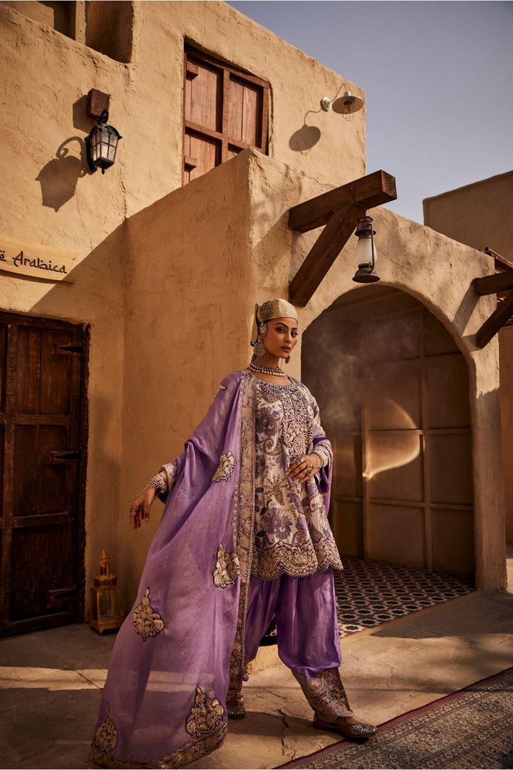 GUL PRINTED CHOGA WITH KHADI SALWAR