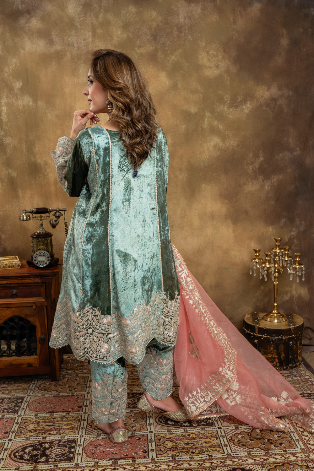 SEA GREEN CHOGA SET