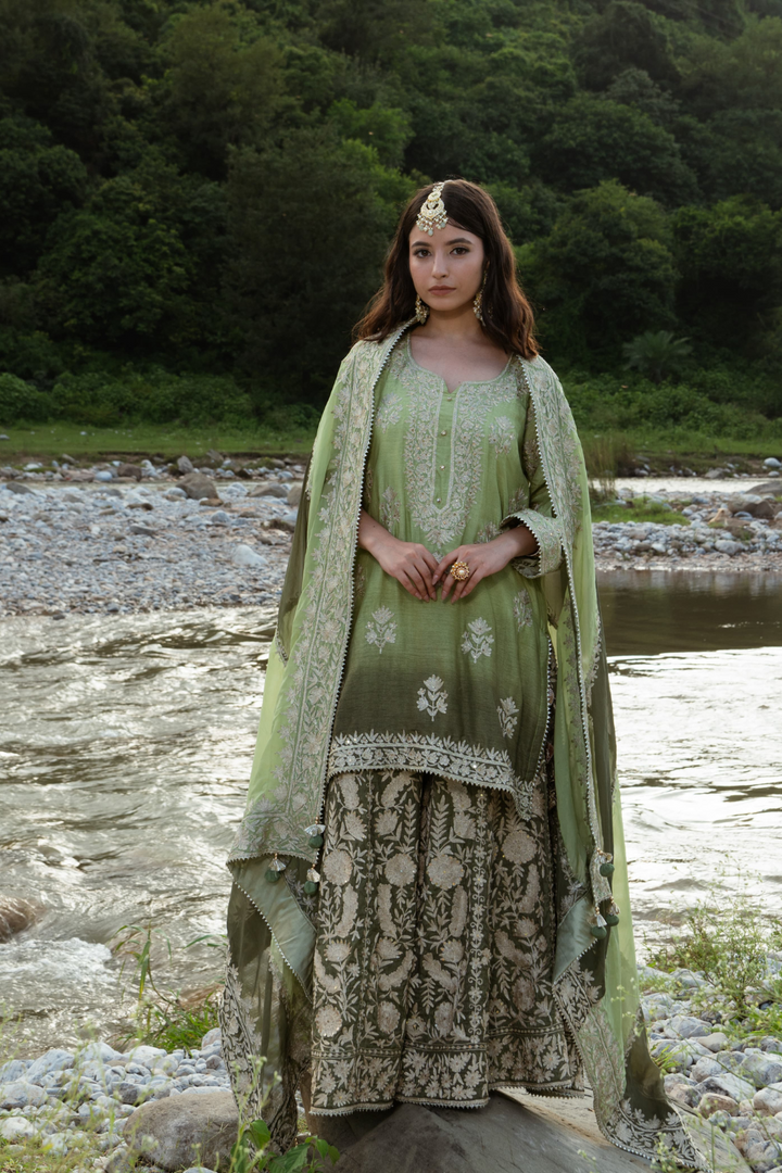 Majestic Green Embroidery Suit