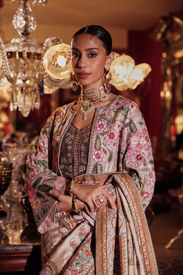 SHADE OF PEARL LAME SAREE