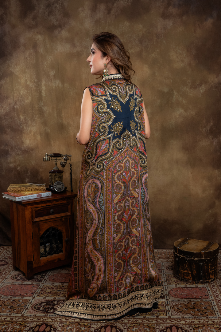 MULTI FUSION KALAMKARI LONG JACKET