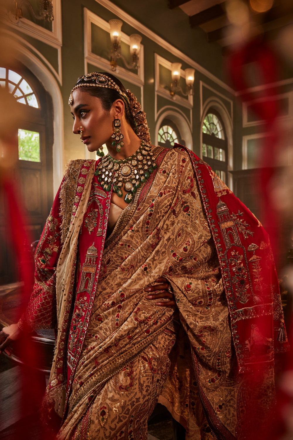 LIGHT GOLD GEORGETTE SAREE