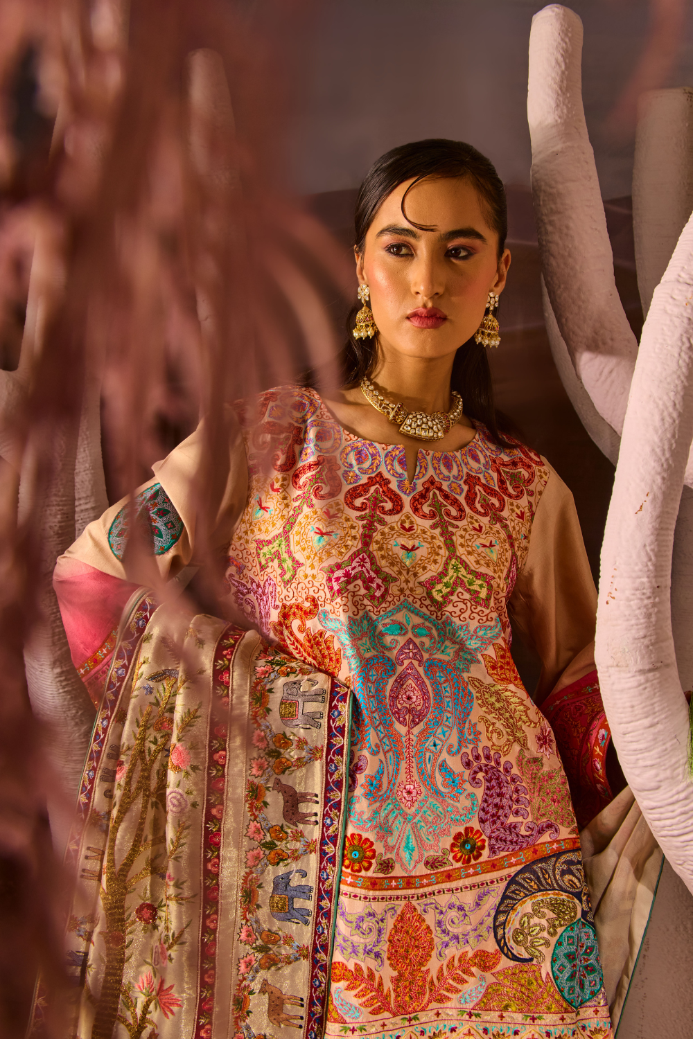 PASTEL HUES KALAMKARI KURTA SET