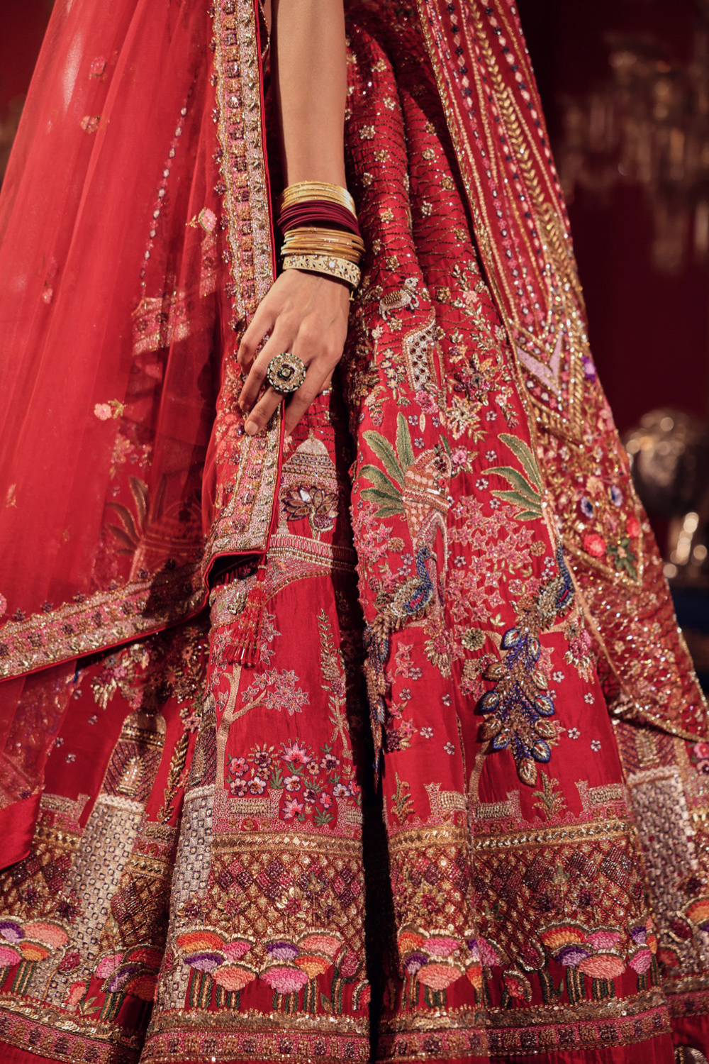 ZARDOZI & KALAMKARI EMBROIDERY LEHENGA SET