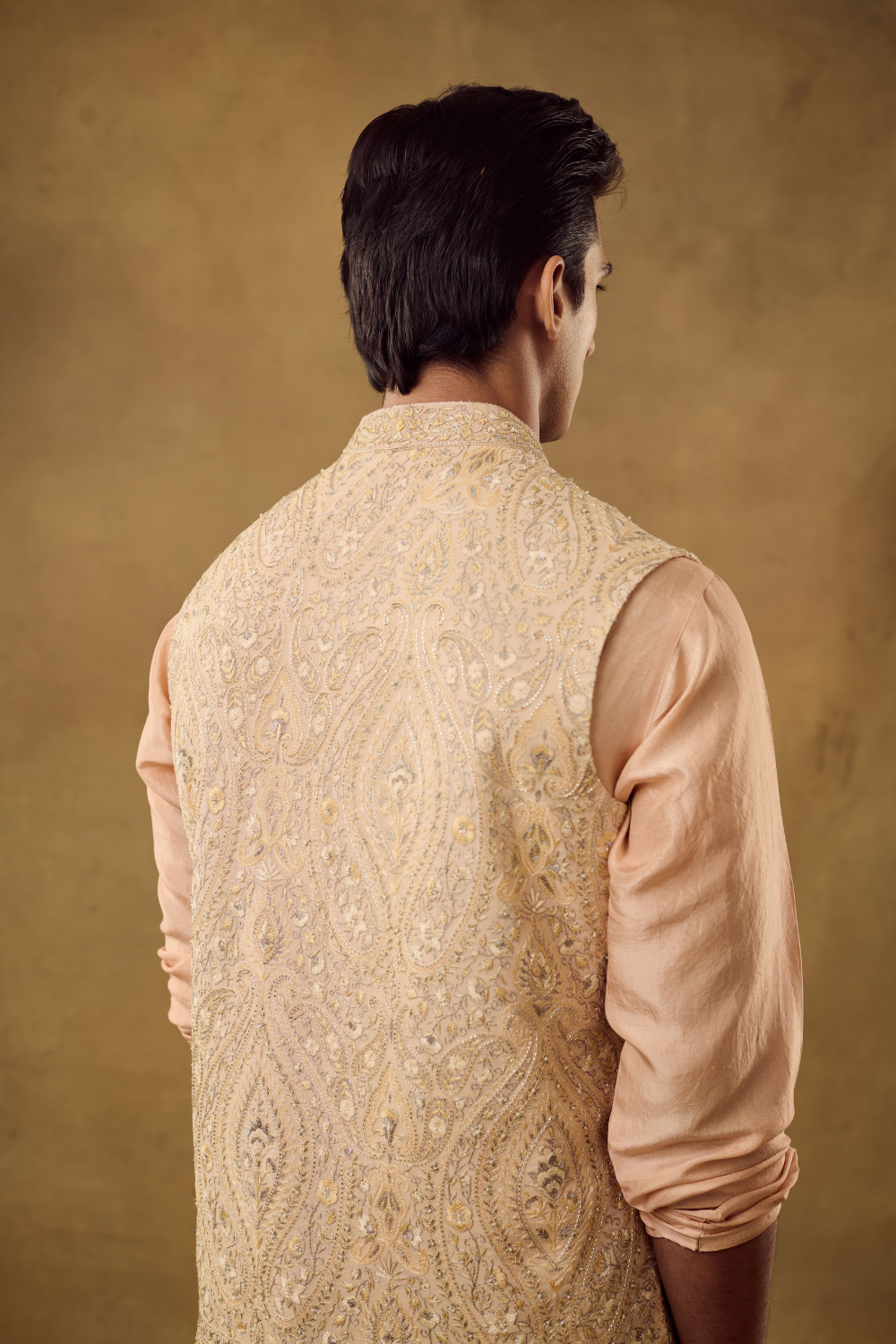 White Ivory Mens Embroidery Jacket