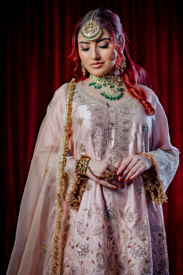 Salmon Pink Gharara Set