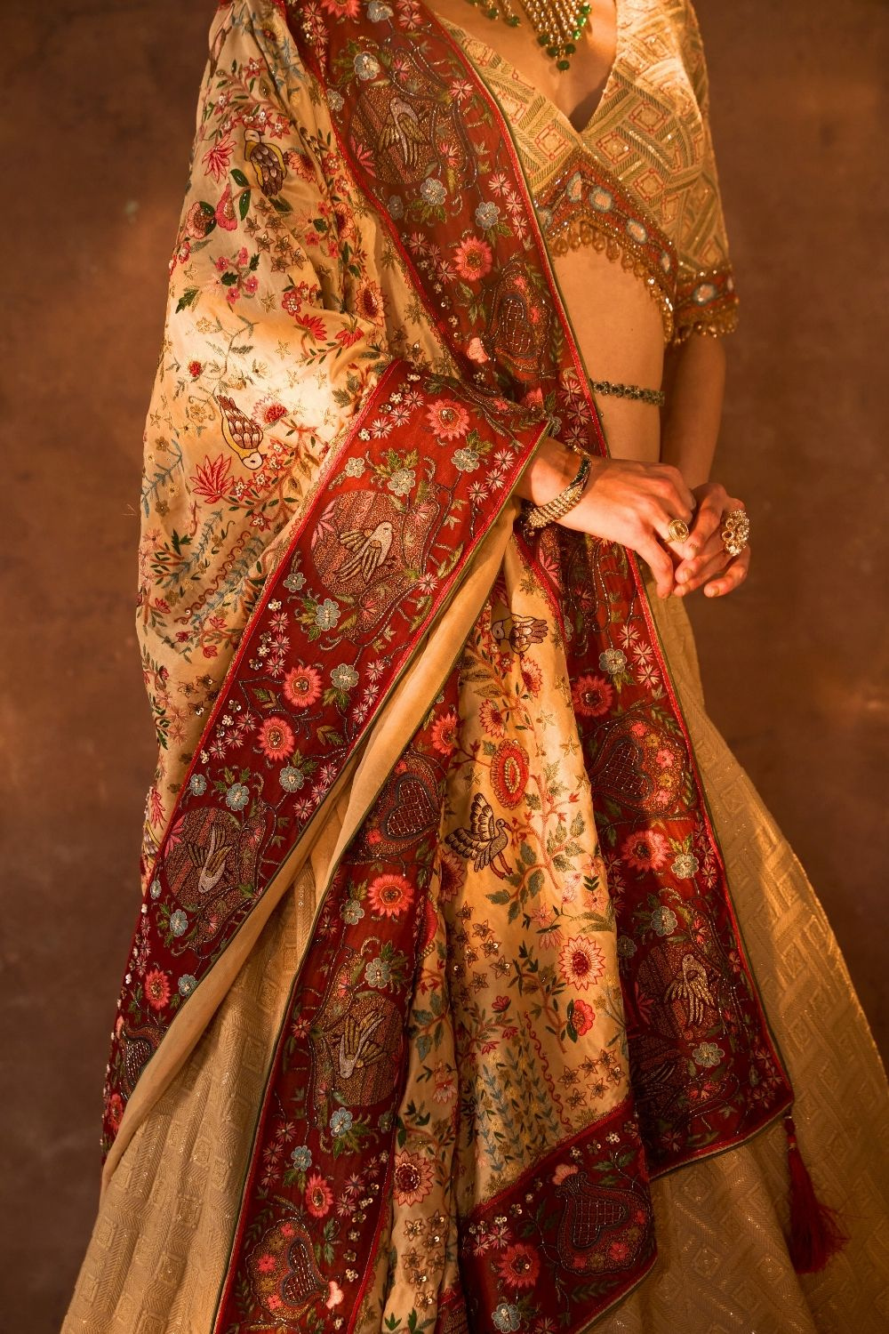 Chickenkaari Lehenga & Kalamkaari Dupatta