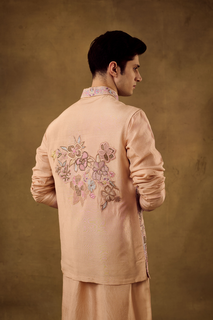 Pink Mens Floral  Designer Jacket