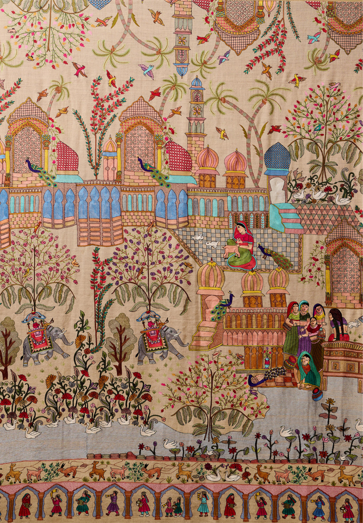 TUSH COLOUR PALACE SCENE SHAWL