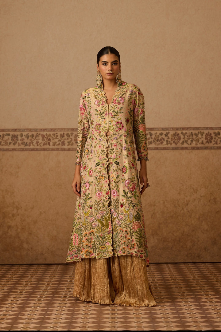 FIRDOZ LONG JACKET GHARARA SET