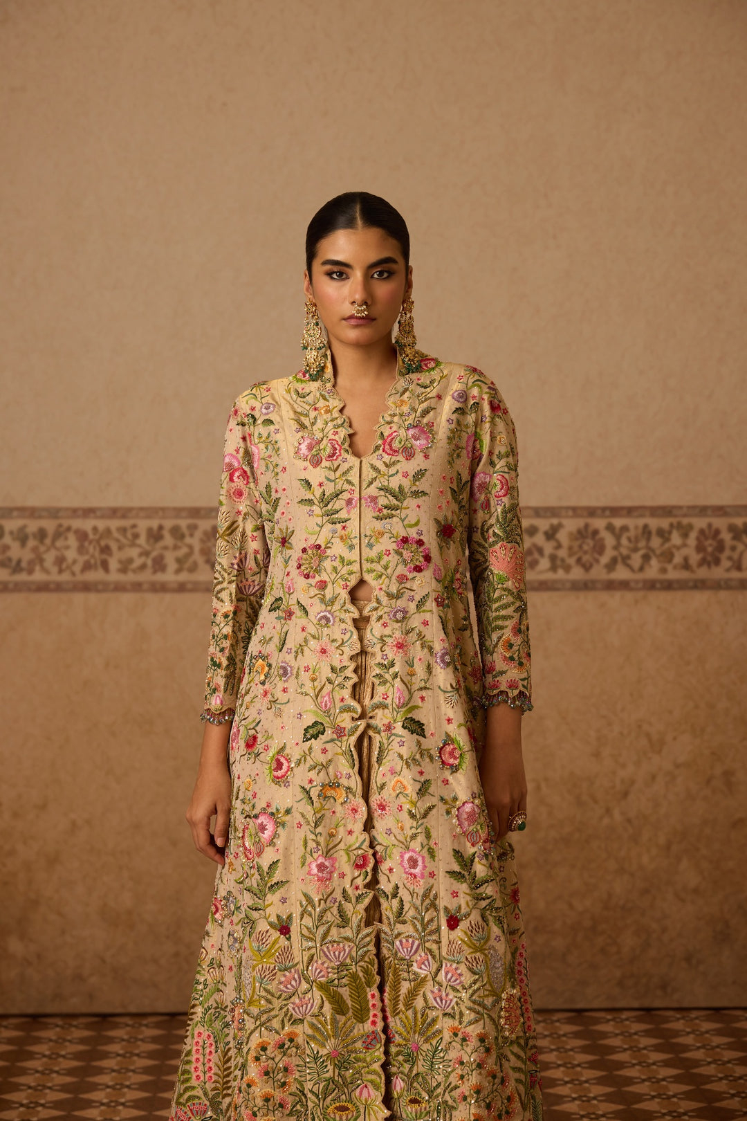 FIRDOZ LONG JACKET GHARARA SET