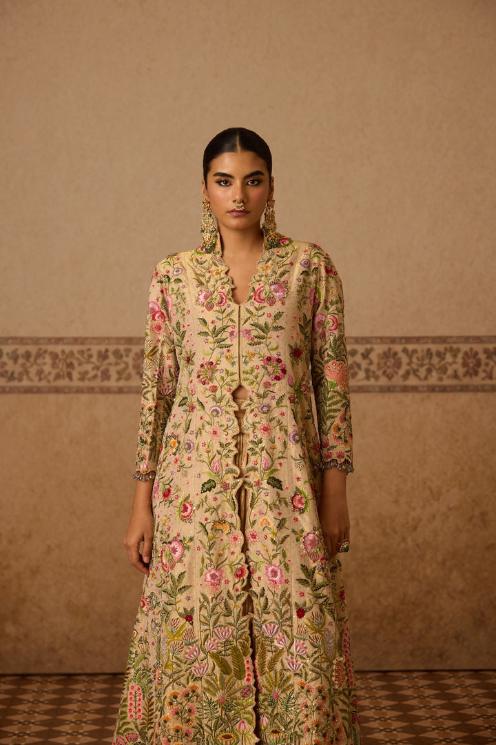 FIRDOZ LONG JACKET GHARARA SET