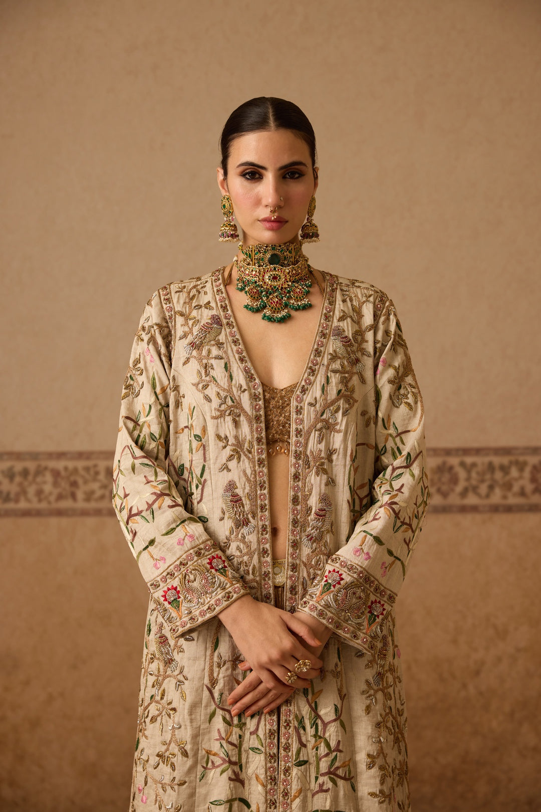 LONG JACKET GHARARA SET