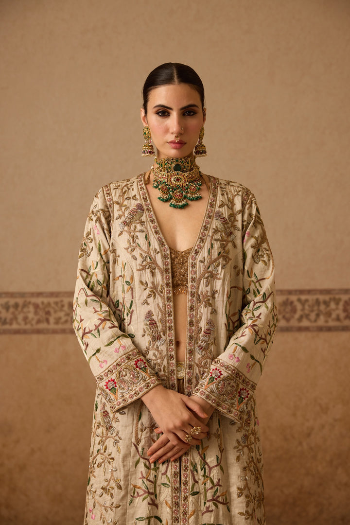 LONG JACKET GHARARA SET