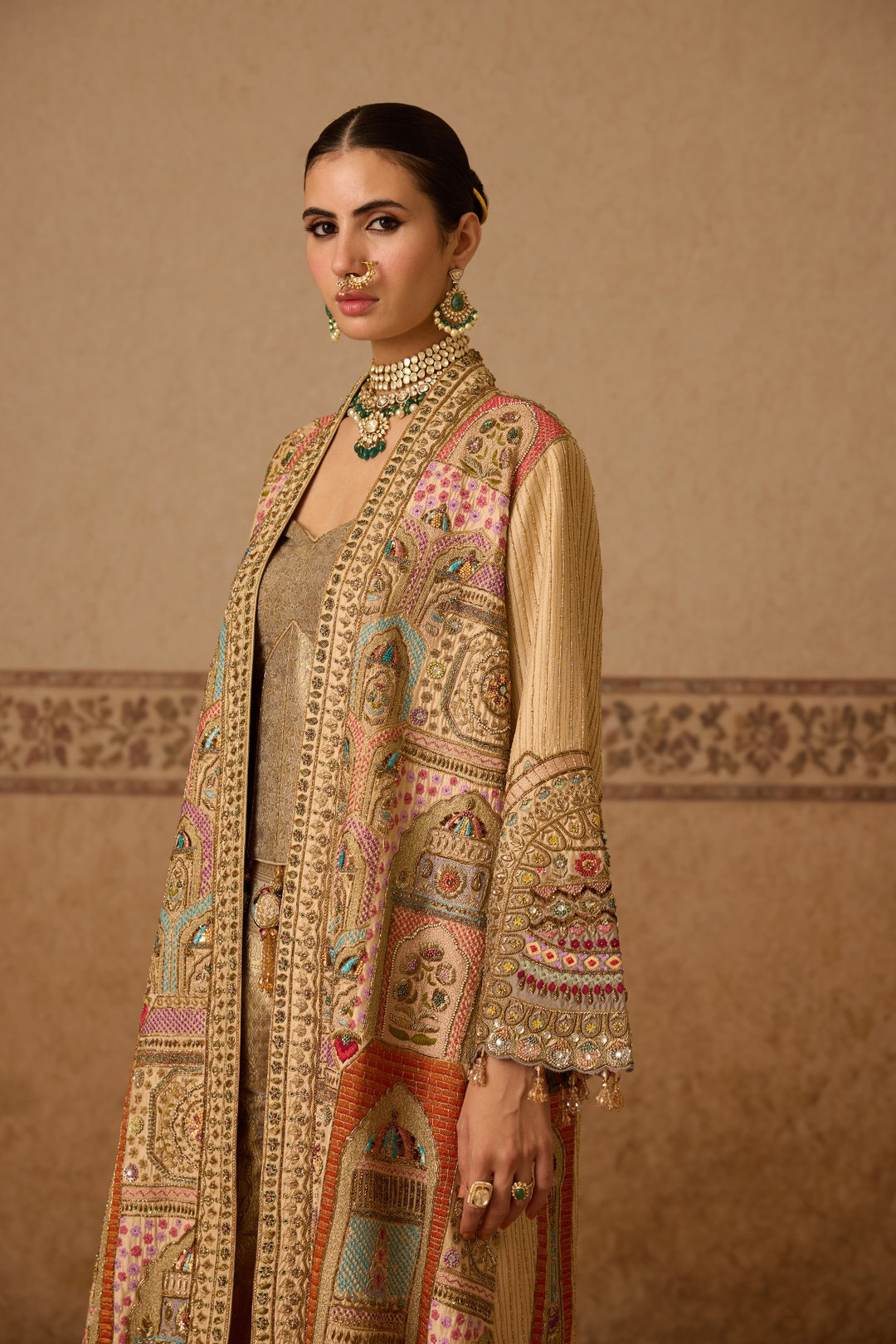 LONG JACKET GHARARA SET